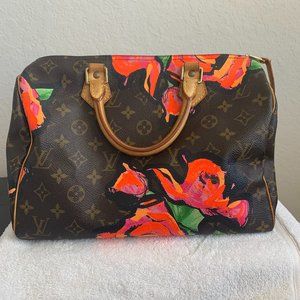 Limited Edition Louis Vuitton Speedy 30 "Roses" in brown monogram canvas